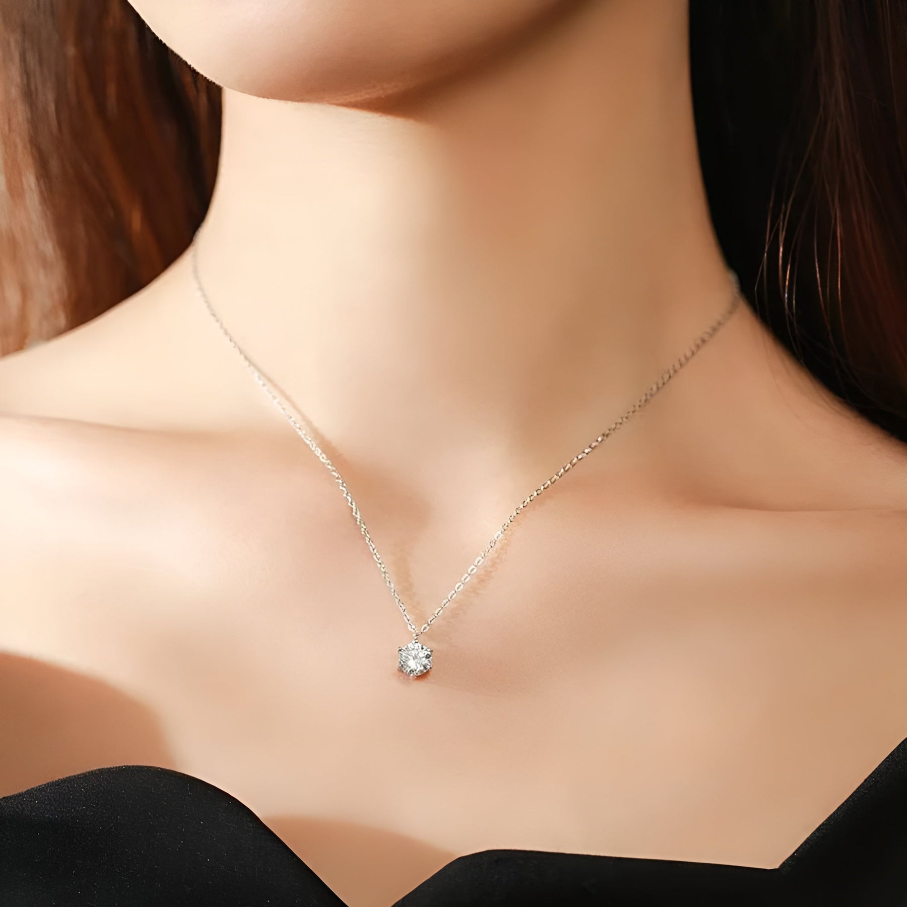 Colar De Prata Com Pingente Zircônia Lunnelé™