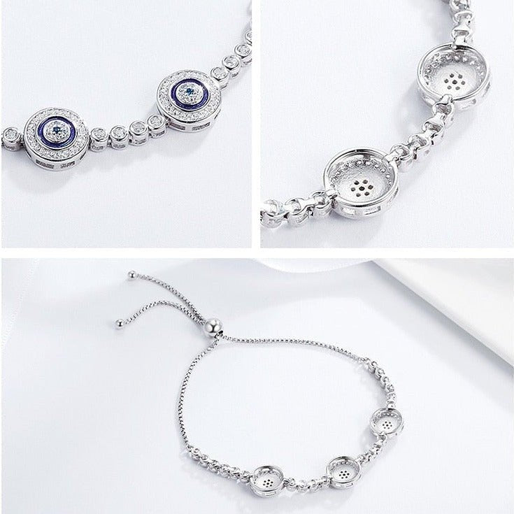 Pulseira de Olhos Gregos Azuis de Cristal Zircônia Lunnelé™