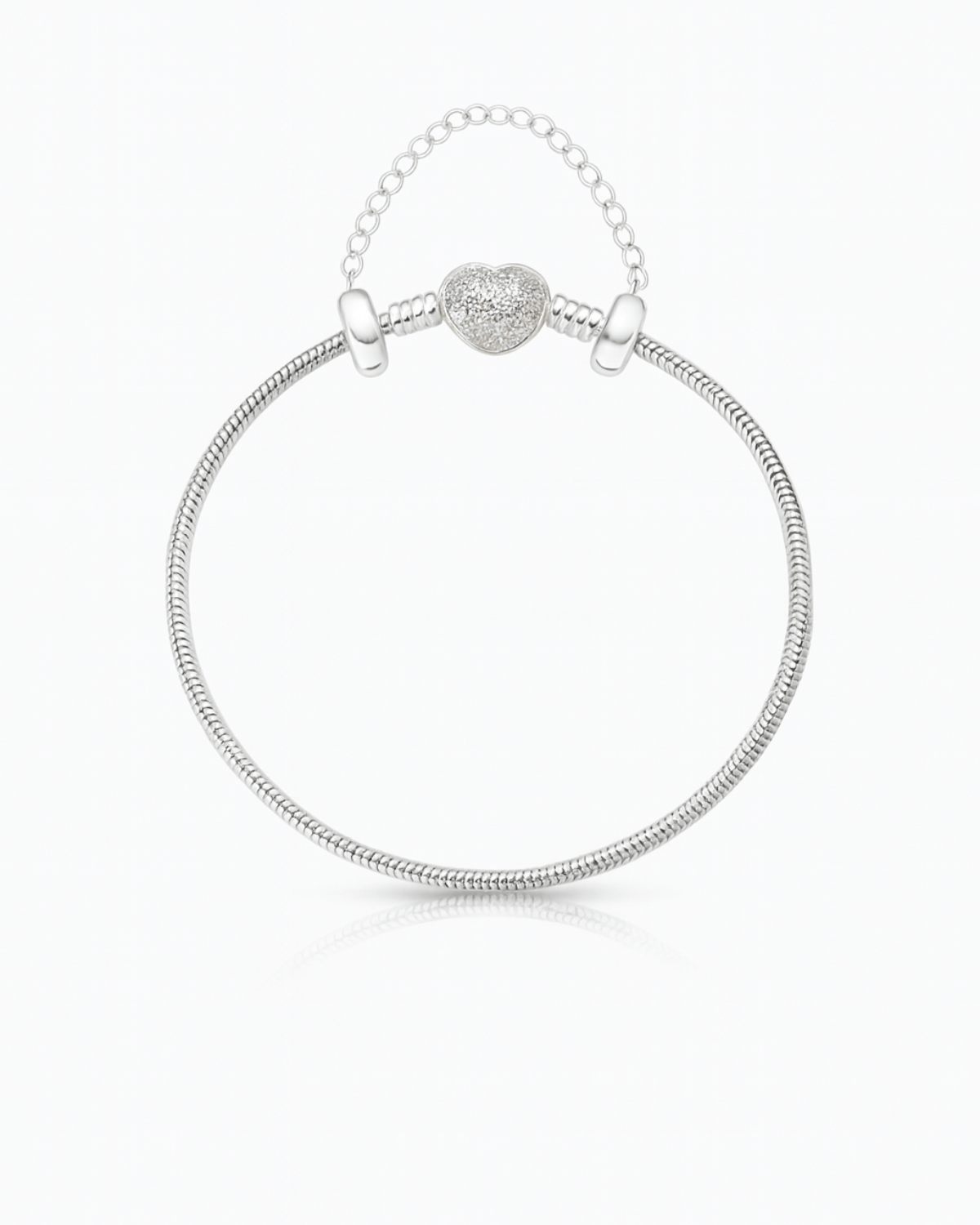 Pulseira Berloques Coração Cravejado De Prata 925 Lunnelé™ - foto 5
