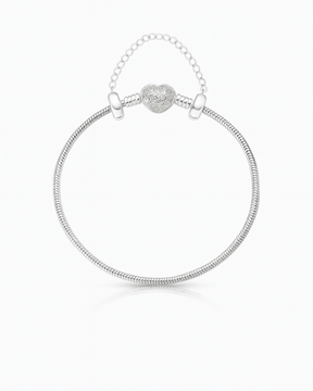 Pulseira Berloques Coração Cravejado De Prata 925 Lunnelé™ - foto 5