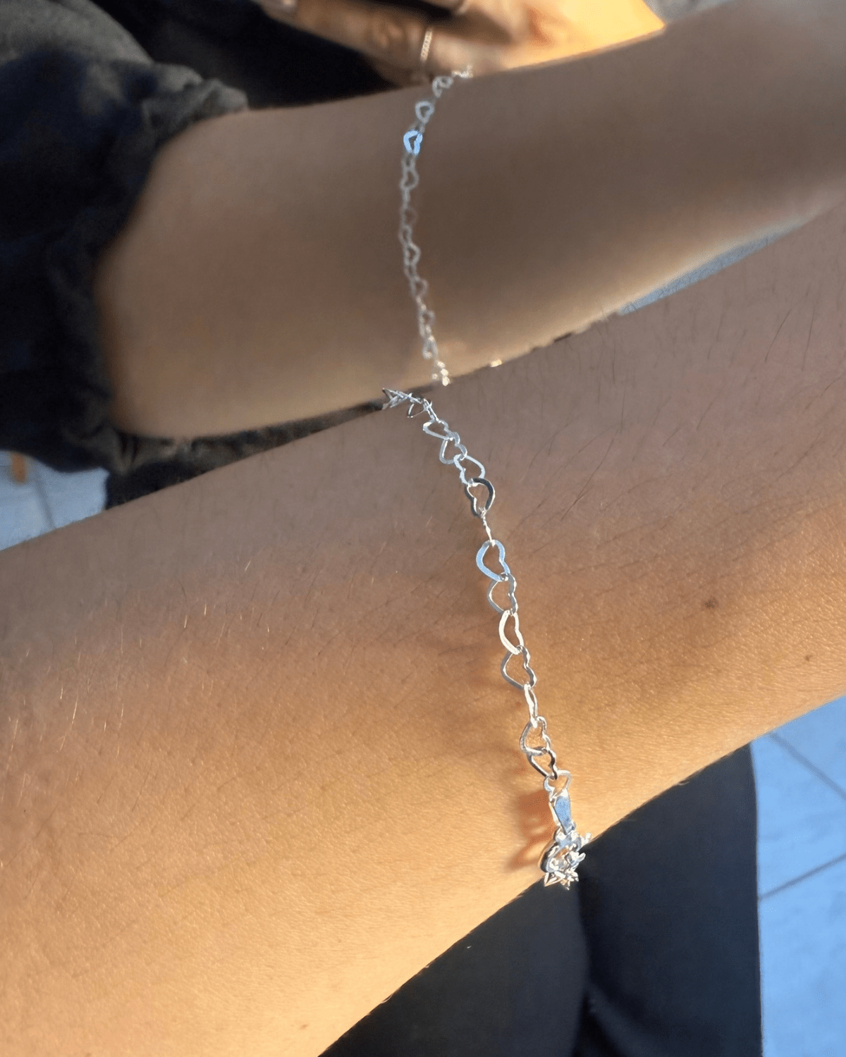 Pulseira Elos de Coração De Prata 925 Lunnelé™ - foto 2
