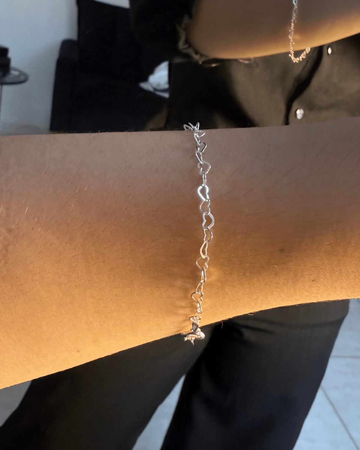 Pulseira Elos de Coração De Prata 925 Lunnelé™ - foto 3