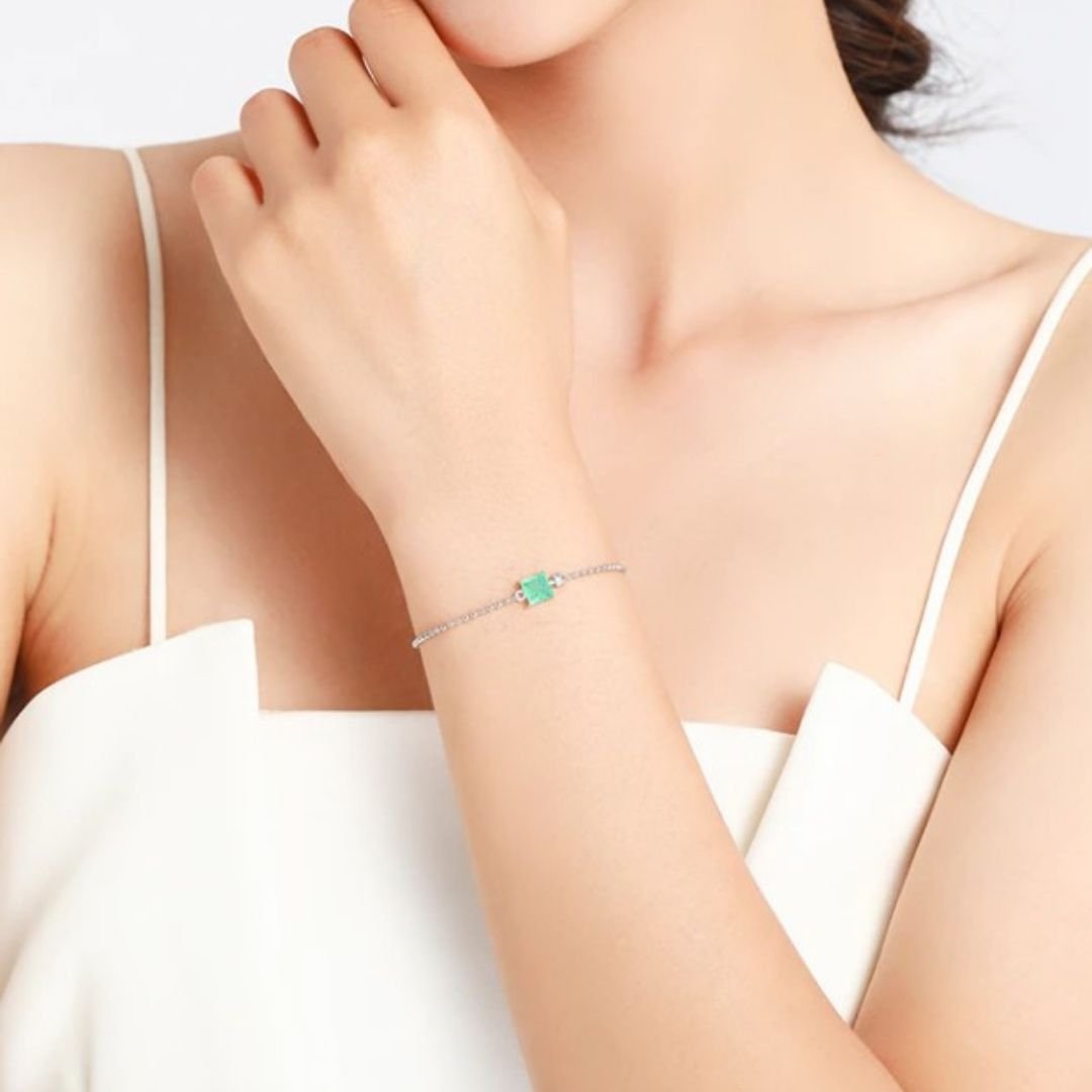 Pulseira Prata Turmalina Paraíba Lunnelé™