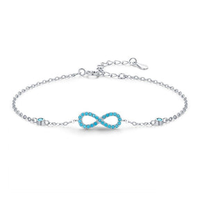 Pulseira Prata 925 Infinito Turquesa de Prata Lunnelé™