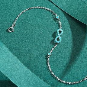 Pulseira Prata 925 Infinito Turquesa de Prata Lunnelé™