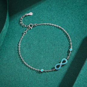Pulseira Prata 925 Infinito Turquesa de Prata Lunnelé™