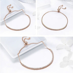 Pulseira Regulável Trendy com Zircônias em Prata Lunnelé™