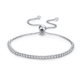 Pulseira Regulável Trendy com Zircônias em Prata Lunnelé™