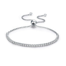 Pulseira Regulável Trendy com Zircônias em Prata Lunnelé™