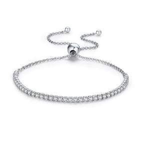 Pulseira Regulável Trendy com Zircônias em Prata Lunnelé™