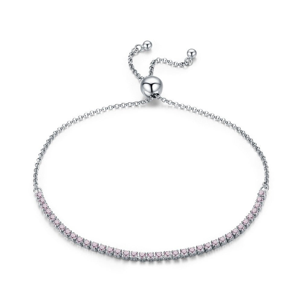 Pulseira Regulável Trendy com Zircônias em Prata Lunnelé™