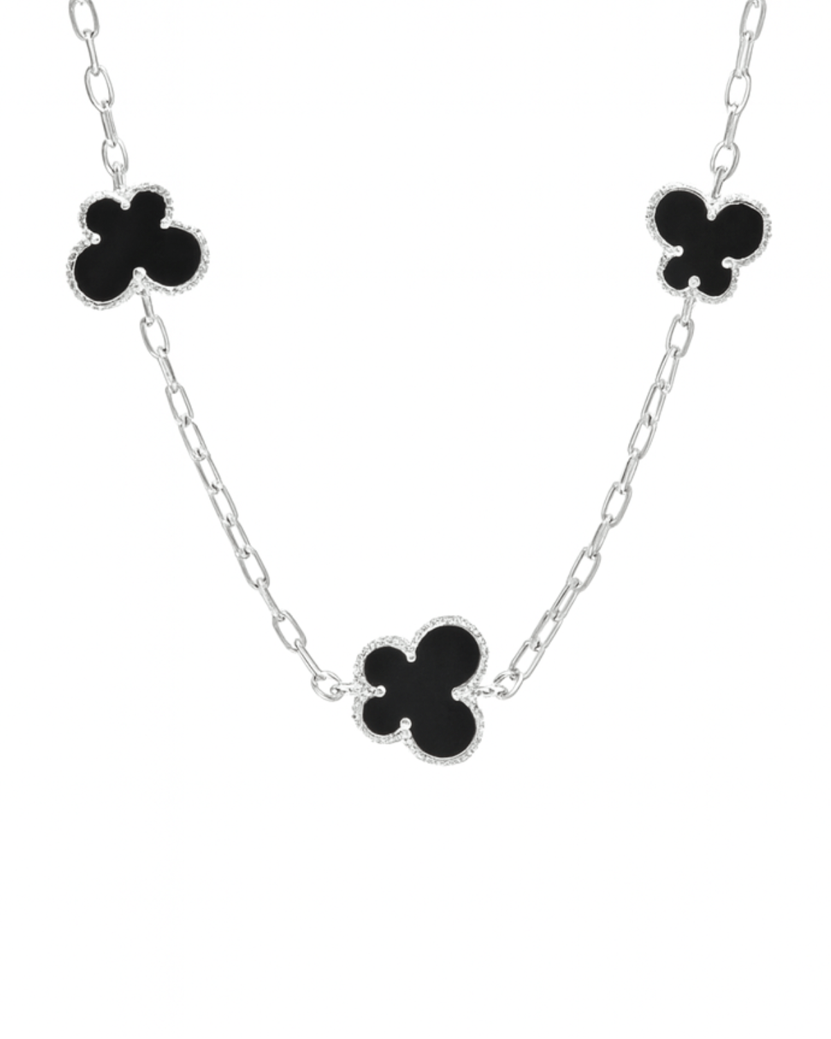 Pulseira Tornozeleira Três Borboletas Pretas em Prata 925 Lunnelé™