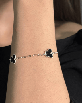 Pulseira Tornozeleira Três Borboletas Pretas em Prata 925 Lunnelé™ - foto 2