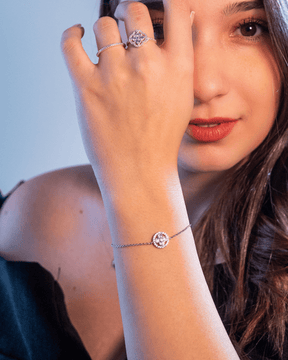 Pulseira Trevo Cravejada em Prata 925 Lunnelé™
