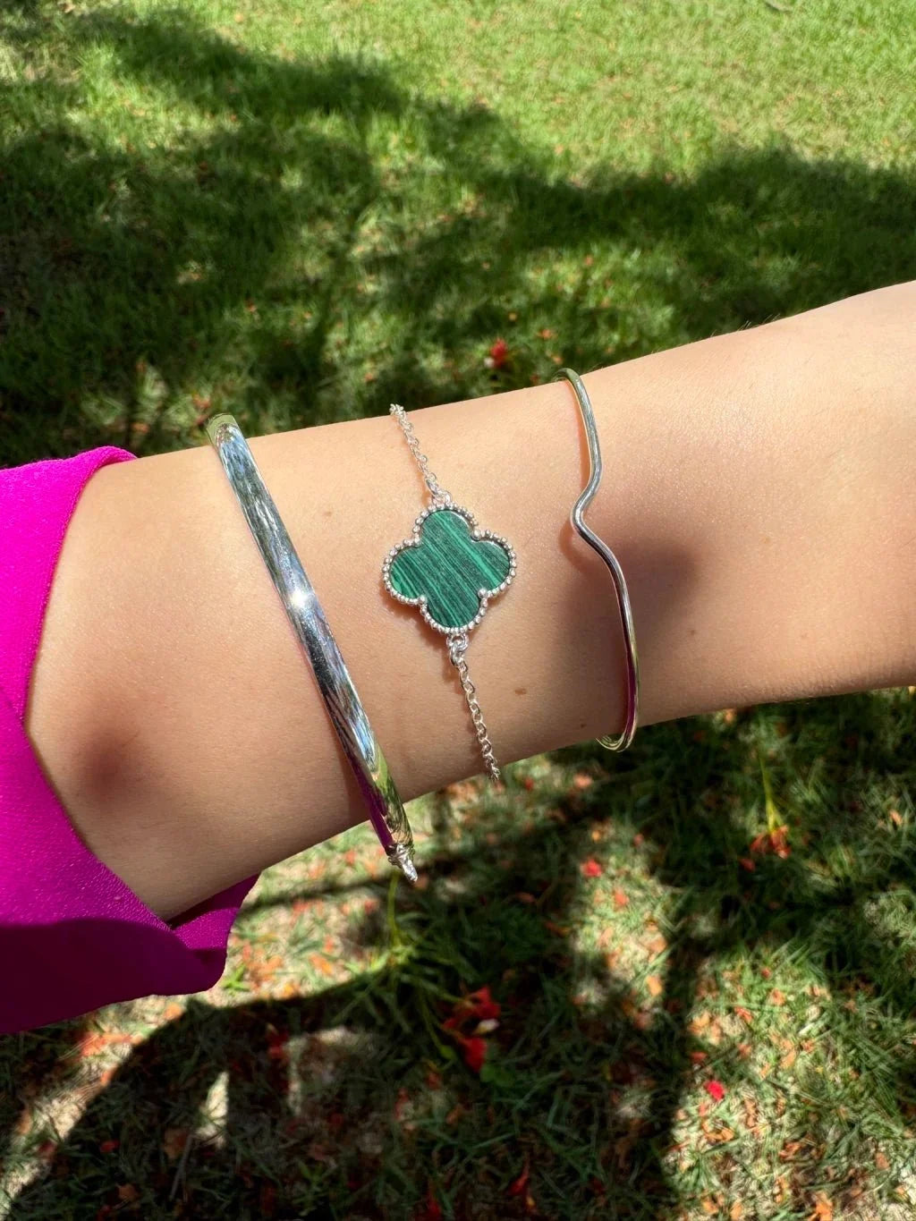 Pulseira Trevo Verde em Prata 925 Lunnelé™ - foto 2