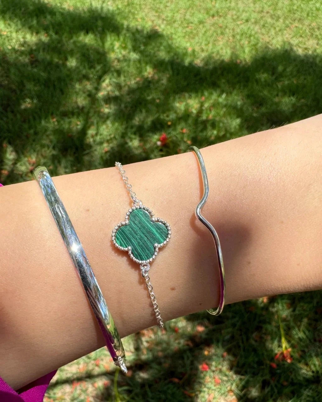 Pulseira Trevo Verde em Prata 925 Lunnelé™ - foto 5