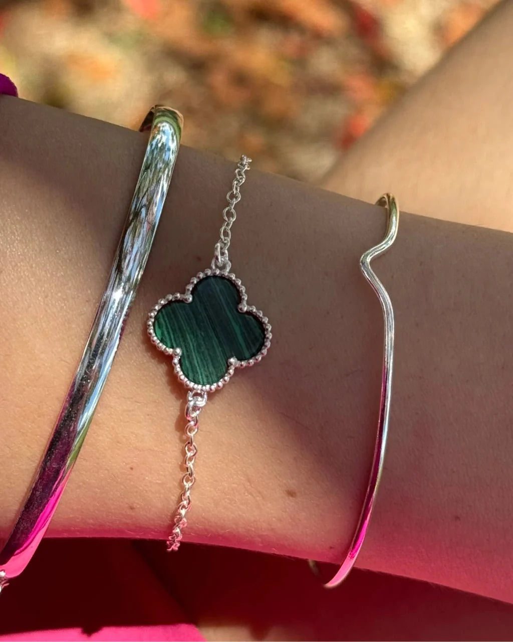 Pulseira Trevo Verde em Prata 925 Lunnelé™ - foto 3