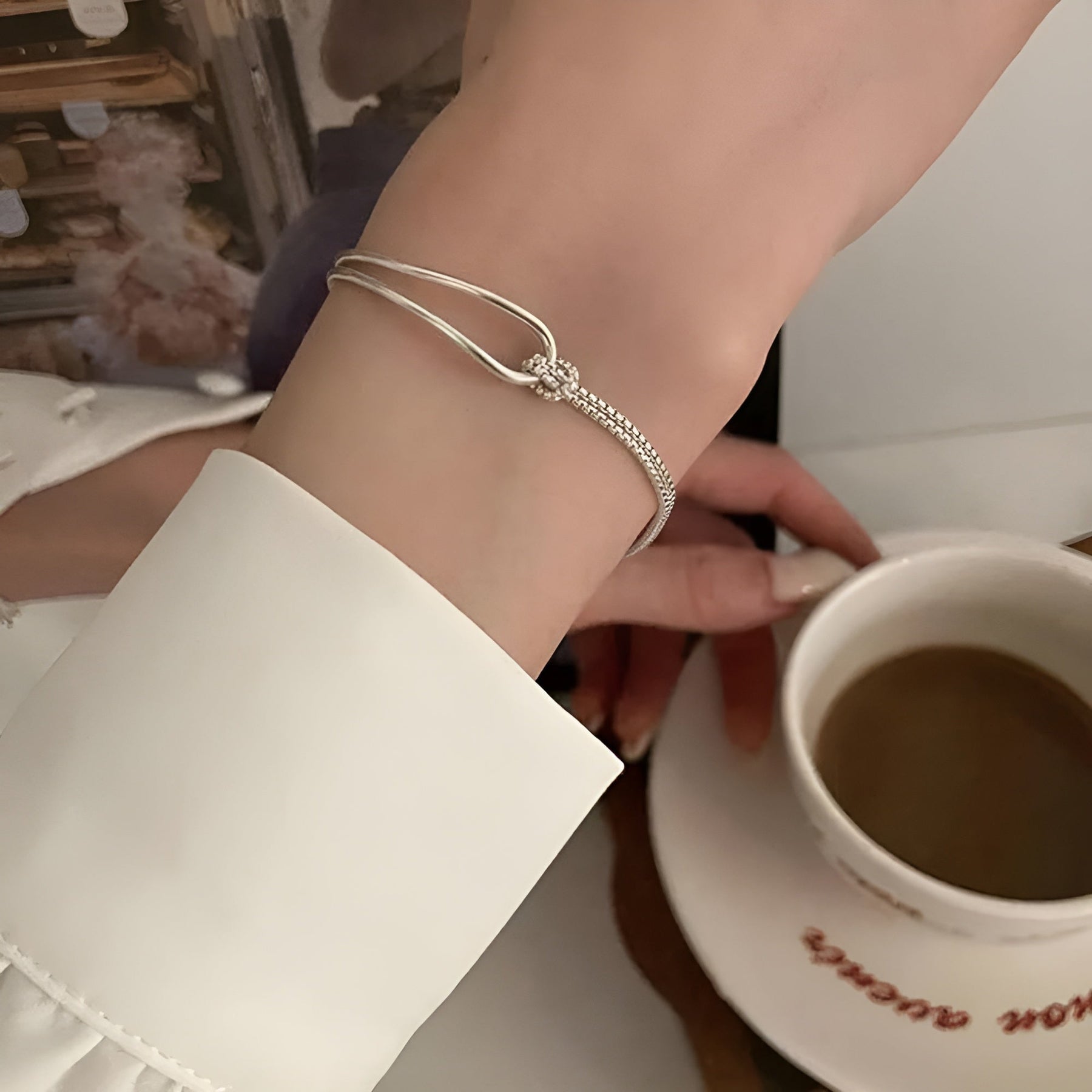 Pulseira Feminina de Prata 925 Enlace Lunnelé™
